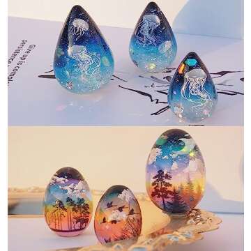 Eggs Ball Silicone Resin Molds for Jewelry Keychain, Epoxy Resin Ball Spheroid Necklace Stone Mold, ...