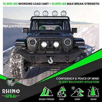 Rhino USA D Ring Shackles - 41,850lb Strength for Off-Road