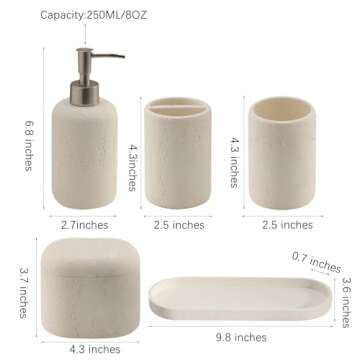 Haocoott 5 Piece Bathroom Accessory Set – Modern Essentials for Your Home