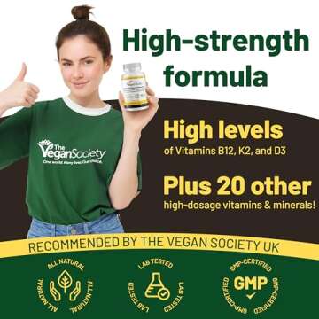 Vegan Vitality Multivitamins for Women & Men - 180 Tablets