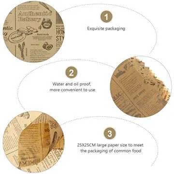 100 Sheets Newsprint Deli Paper, Disposable Flat Deli Paper with Newsprint, Sandwich Wrapping Papers Deli Wrapping Sheets for Kitchen, Outdoor Picnic, Burgers and Sandwich,15x11 Inches