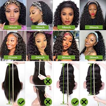 losta Deep Wave Headband Wigs Human Hair 180% Density Curly Headband Wigs Ready To Wear Glueless Headband Wigs for Beginners High Grade Real Brazilian Virgin Human Hair Headband Wigs for Black Women…