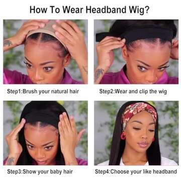 losta Deep Wave Headband Wigs Human Hair 180% Density Curly Headband Wigs Ready To Wear Glueless Headband Wigs for Beginners High Grade Real Brazilian Virgin Human Hair Headband Wigs for Black Women…