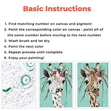 DIY Paint by Numbers for Adults Beginner, Adult Paint by Number Kits on Canvas Number Painting for Adults Giraffe Acrylic Painting Kit, Easy Paint by Numbers for Kids Ages 8-12 Hobbies for women