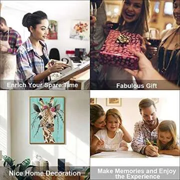 DIY Paint by Numbers for Adults Beginner, Adult Paint by Number Kits on Canvas Number Painting for Adults Giraffe Acrylic Painting Kit, Easy Paint by Numbers for Kids Ages 8-12 Hobbies for women