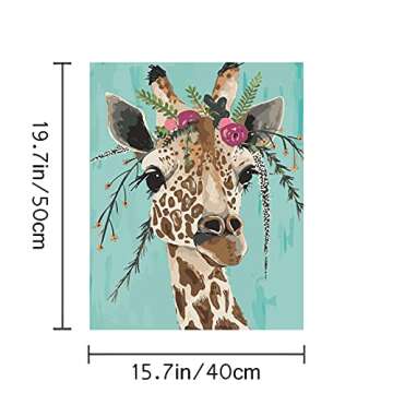 DIY Paint by Numbers for Adults Beginner, Adult Paint by Number Kits on Canvas Number Painting for Adults Giraffe Acrylic Painting Kit, Easy Paint by Numbers for Kids Ages 8-12 Hobbies for women