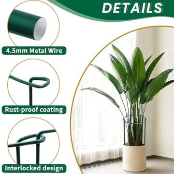 TCBWFY 10 Pack Plant Support Stakes for Heavy Plants