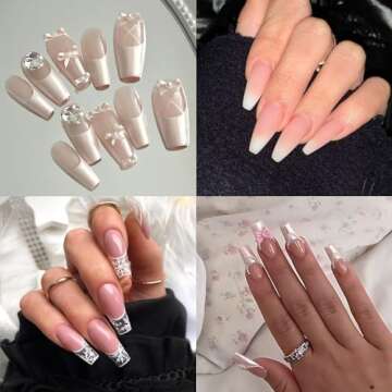 SAVILAND Gel X Nail Tips – Full Cover Nail Tips 500Pcs Coffin Nail Tips for Acrylic Nails Professi...