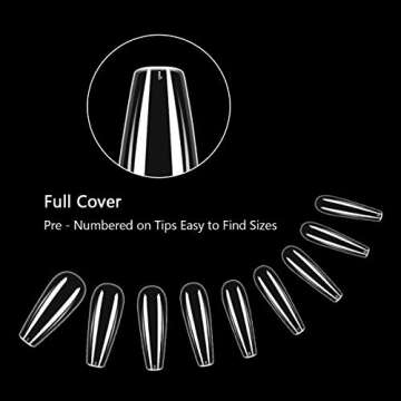 SAVILAND Gel X Nail Tips – Full Cover Nail Tips 500Pcs Coffin Nail Tips for Acrylic Nails Professional | Dipping Powder | Poly Nail Gel | Gel Nail Polish No Need to File Nail Art DIY Salon