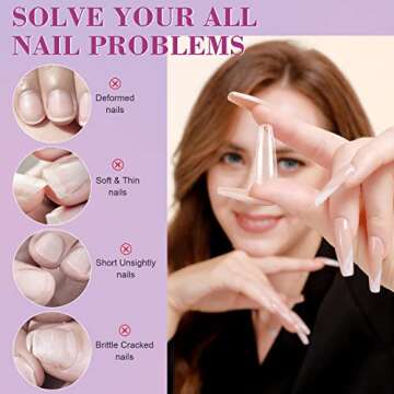 SAVILAND Gel X Nail Tips – Full Cover Nail Tips 500Pcs Coffin Nail Tips for Acrylic Nails Professional | Dipping Powder | Poly Nail Gel | Gel Nail Polish No Need to File Nail Art DIY Salon