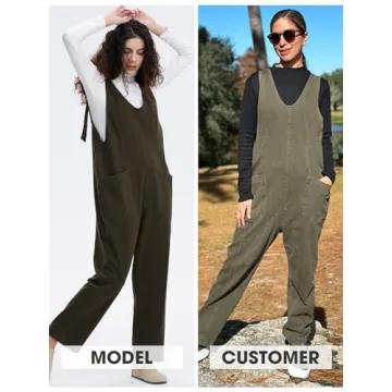 EXLURA Womens Summer High Roller Denim Jumpsuit for Style