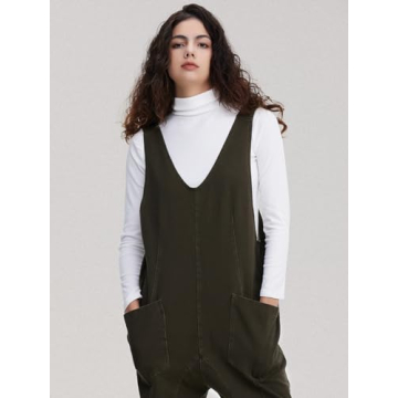 EXLURA Womens Summer High Roller Denim Jumpsuit for Style