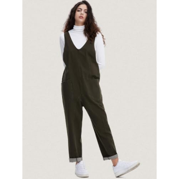 EXLURA Womens Summer High Roller Denim Jumpsuit for Style