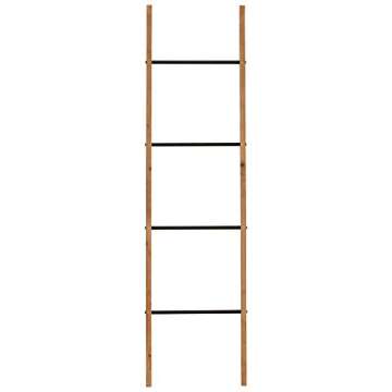 Amazon Brand – Rivet Contemporary Fir Decorative Blanket Ladder with Iron Rungs - 71.65" Height, Black and Natural Wood