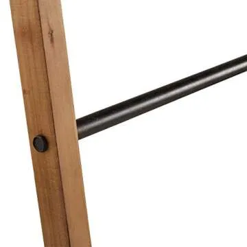 Amazon Brand – Rivet Contemporary Fir Decorative Blanket Ladder with Iron Rungs - 71.65" Height, Black and Natural Wood