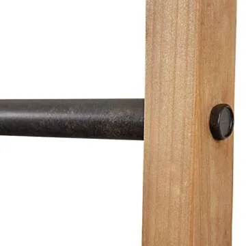 Amazon Brand – Rivet Contemporary Fir Decorative Blanket Ladder with Iron Rungs - 71.65" Height, Black and Natural Wood