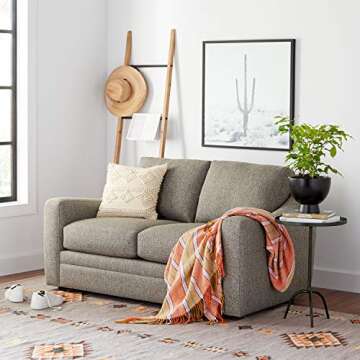 Amazon Brand – Rivet Contemporary Fir Decorative Blanket Ladder with Iron Rungs - 71.65" Height, Black and Natural Wood