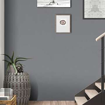 Mecpar 15.7" x 118" Solid Grey Wallpaper Grey Contact Paper Self-Adhesive Grey Peel and Stick Wallpaper Matte Grey Textured Vinyl Film Removable Thicken Paper for Wall Countertop Cabinet Wardrobe