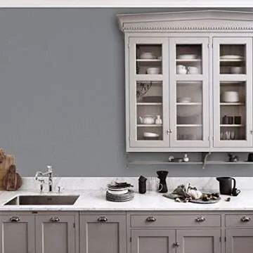 Mecpar 15.7" x 118" Solid Grey Wallpaper Grey Contact Paper Self-Adhesive Grey Peel and Stick Wallpaper Matte Grey Textured Vinyl Film Removable Thicken Paper for Wall Countertop Cabinet Wardrobe