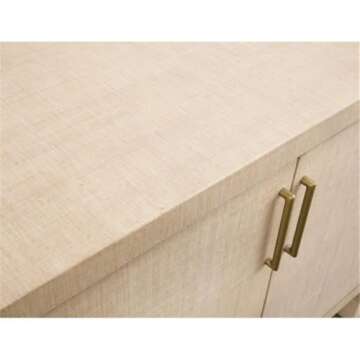 Bassett Mirror Magarao Bar Cabinet in Beige Raffia