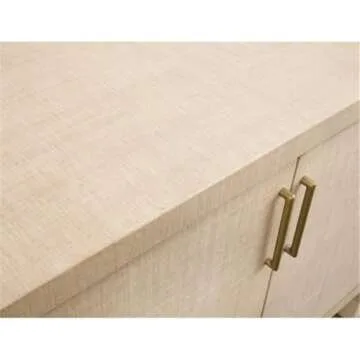 Bassett Mirror Magarao Bar Cabinet in Beige Raffia