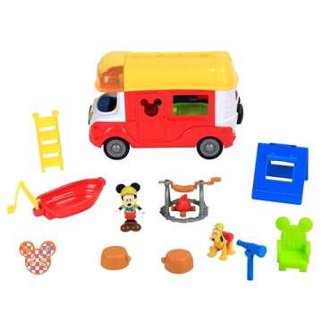 Disney Junior Mickey Mouse Outdoor and Explore Camper, Lights and Sounds Playset