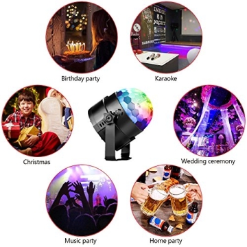 Disco Ball Disco Lights-COIDEA Party Sound Activated Storbe Light with Remote Control DJ Lighting,Led 3W RGB Light Bal, Dance lightshow for Halloween Home Room Parties Kids Birthday Wedding Show