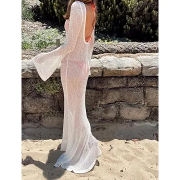 Stylish See Through Mesh Maxi Dress for Summer Nights