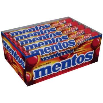 Mentos Chewy Mints Cinnamon Flavor Party Pack 15 Rolls