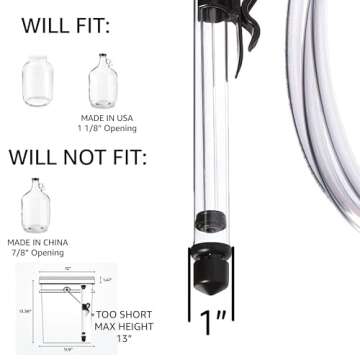 Fermtech - Auto Siphon Mini with 6 Ft of Food Safe Tubing & Clamp - Easy Home Brewing, Winemaking Kit, Complete System for Beer, Wine, Liquid Transfer & Fermentation Tools - Perfect for Small Batches