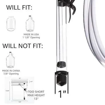 Fermtech - Auto Siphon Mini with 6 Ft of Food Safe Tubing & Clamp - Easy Home Brewing, Winemaking Kit, Complete System for Beer, Wine, Liquid Transfer & Fermentation Tools - Perfect for Small Batches