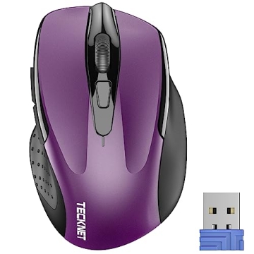 TECKNET Wireless Mouse - Ergonomic Optical Design, 6 Buttons, 2600 DPI, 24 Months Battery Life
