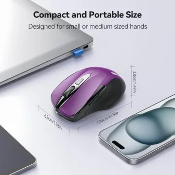 TECKNET Wireless Ergonomic Mouse with 24 Months Battery Life