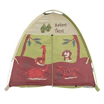 Pacific Play Tents 20435 Kids Safari Fun Dome Tent Crawl Tunnel Combo Indoor / Outdoor Fun,Multicolor