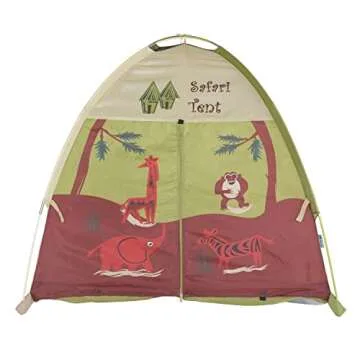 Pacific Play Tents 20435 Kids Safari Fun Dome Tent Crawl Tunnel Combo Indoor / Outdoor Fun,Multicolor