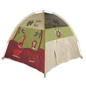 Pacific Play Tents 20435 Kids Safari Fun Dome Tent Crawl Tunnel Combo Indoor / Outdoor Fun,Multicolor