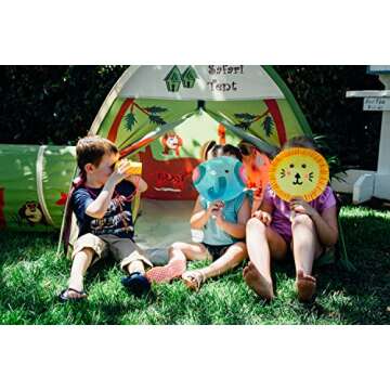 Pacific Play Tents 20435 Kids Safari Fun Dome Tent Crawl Tunnel Combo Indoor / Outdoor Fun,Multicolor