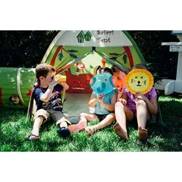 Pacific Play Tents 20435 Kids Safari Fun Dome Tent Crawl Tunnel Combo Indoor / Outdoor Fun,Multicolor