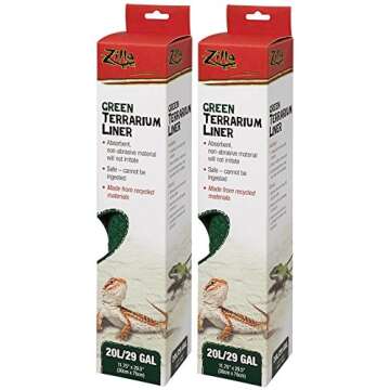 (2 Pack) Zilla Reptile Terrarium Bedding Substrate Liner, Green - 29 Gallon