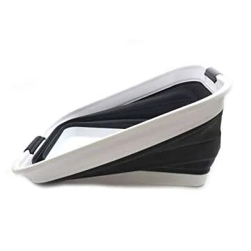 SAMMART 42L(11 gallon) Collapsible Plastic Laundry Basket-Foldable Pop Up Storage Container-Portable Washing Tub-Space Saving Basket,Water capacity 34L(9 gallon) (1 Rectangular - strengthen, Black)