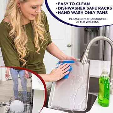 KITCHENATICS Small Quarter Sheet Baking Pan with Rack