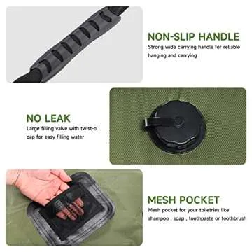 Unniweei 5 Gal Solar Camping Shower Bag for Adventures