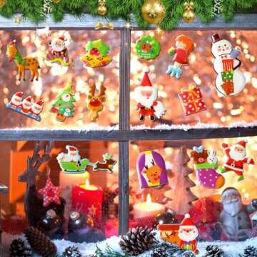 UPINS Christmas Stickers for Kids, 10 Sheets Holiday Stickers 3D Puffy Stickers Cute Snowman Reindeer Tree Santa Foam Stickers Decals for Christmas Party Favors Scrapbooking DIY Crafts