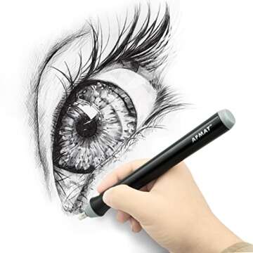 AFMAT Electric Eraser Refills 400 pcs, φ5mm Erasers Refil-200 pcs and φ2.3mm Erasers Refil-200 pcs, Replacement Erasers for Sketching and Drawing Electric Erasers