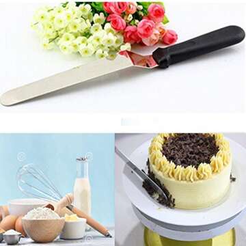 Puckway Offset Cake Spatula Set - 3 Professional Frosting Tools