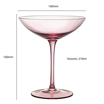 Blush Pink Champagne Coupes Set - Elegant 12oz Toasting Glasses