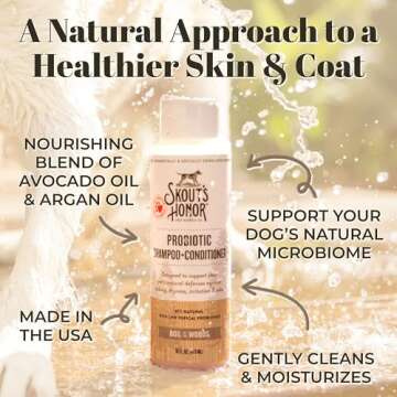 Skout's Honor Probiotic Pet Shampoo & Conditioner with Avocado Oil & Omega-3s, 97% Natural, Paraben & Sulfate-Free, Cruelty-Free, 16oz, Dog of The Woods