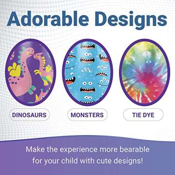 Kids Vomit Bags Disposable 5 Pack - Individually Wrapped Barf Bags with Cute Monster Print - Leak Proof Self Sealing Emesis Bags for Motion Car Sickness and Nausea - Ideal for Taxis, Airplane Travel