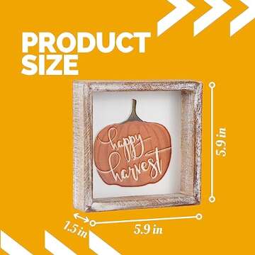 Rustic FESTWIND Fall Decor - Happy Harvest Pumpkin Sign