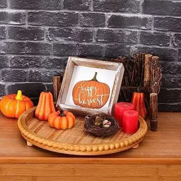 Rustic FESTWIND Fall Decor - Happy Harvest Pumpkin Sign